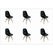 Conjunto 6 Cadeiras Botone Eiffel Preto