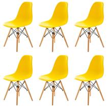 Conjunto 6 Cadeiras Charles Eames Eiffel Amarela