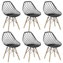 Conjunto 6 Cadeiras Clarice Cloe Kaila Madeira Movescan