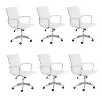 Conjunto 6 Cadeiras de Escritório Diretor Giratória Sevilha Rivatti