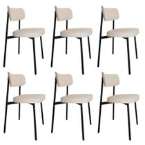 Conjunto 6 Cadeiras de Jantar Alloa Corriente Est.Preta