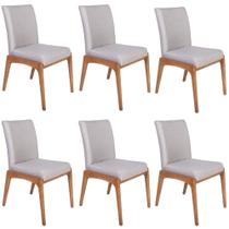 Conjunto 6 Cadeiras de Jantar Estofadas Sara Cinza Claro Conjunto 6 Cadeiras de Jantar Estofadas Sara Cinza Claro