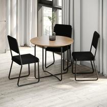 Conjunto 6 Cadeiras de Jantar Next Tecido Mesclado Est.Preta