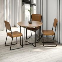 Conjunto 6 Cadeiras de Jantar Next Tecido Revest Sintético Est.Preta