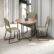 Conjunto 6 Cadeiras de Jantar Next Tecido Revest Sintético Est.Preta