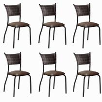 Conjunto 6 Cadeiras de Jantar Pés Pretos MD05 Mais Decor