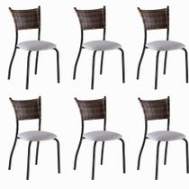 Conjunto 6 Cadeiras de Jantar Pés Pretos MD05 Mais Decor