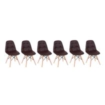 Conjunto 6 Cadeiras Eames Eiffel Botonê - Marrom