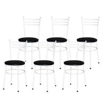 Conjunto 6 Cadeiras Epoxi Branca Para Cozinha - Laumar