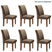 Conjunto 6 Cadeiras Estofadas Espanha Chocolate/Marrom