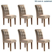 Conjunto 6 Cadeiras Estofadas Madri Chocolate - Cel Móveis