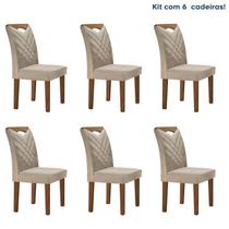 Conjunto 6 Cadeiras Estofadas Texas Chocolate/Jacar - Cel Móveis