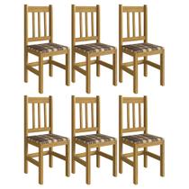 Conjunto 6 Cadeiras Estofado Bagé Cerejeira Xadrez Zamarchi
