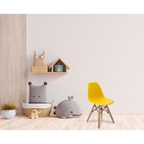 Conjunto 6 Cadeiras Infantis Base Madeira sem Braço Eiffel Amarelo
