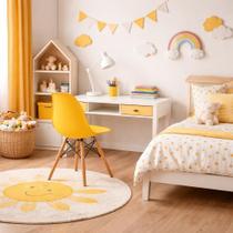 Conjunto 6 Cadeiras Infantis Base Madeira sem Braço Eiffel Amarelo Conjunto 6 Cadeiras Infantis Base Madeira sem Braço Eiffel Amarelo