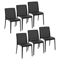 Conjunto 6 Cadeiras Isabelle em Polipropileno e Fibra de Vidro Preto Tramontina