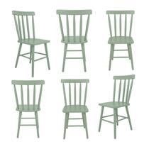 Conjunto 6 Cadeiras Madeira Maciça Torneadas Laqueadas Memphis Gamma Móveis
