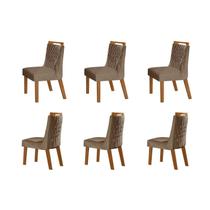 Conjunto 6 Cadeiras para Sala de Jantar Atena Marrom/Castanho/Cinamomo/Pena/Caramelo Conjunto 6 Cadeiras para Sala de Jantar Atena Marrom/Castanho/Cinamomo/Pena/Caramelo