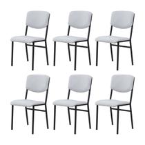 Conjunto 6 Cadeiras para Sala de Jantar Confort Cinza / Preto Conjunto 6 Cadeiras para Sala de Jantar Confort Cinza / Preto