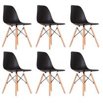 Conjunto 6 Cadeiras para Sala de Jantar Eames Eiffel Dkr Preto