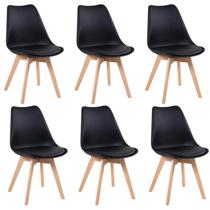 Conjunto 6 Cadeiras para Sala de Jantar Eames Leda Estofadas