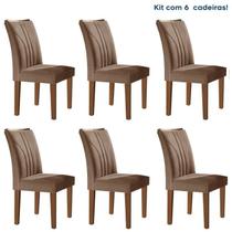 Conjunto 6 Cadeiras para Sala de Jantar Laguna Chocolate - Cel Móveis