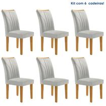 Conjunto 6 Cadeiras para Sala de Jantar Laguna Espresso Móveis Cinamomo/Off White/Gelo