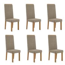 Conjunto 6 Cadeiras para Sala de Jantar Nice Espaldar Marrom/Mel/Caramelo Conjunto 6 Cadeiras para Sala de Jantar Nice Espaldar Marrom/Mel/Caramelo