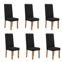 Conjunto 6 Cadeiras para Sala de Jantar Nice Espaldar Preto/Mel