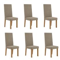 Conjunto 6 Cadeiras para Sala de Jantar Nice Marrom/Mel/Caramelo Conjunto 6 Cadeiras para Sala de Jantar Nice Marrom/Mel/Caramelo