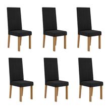 Conjunto 6 Cadeiras para Sala de Jantar Nice Preto/Mel