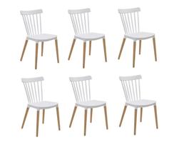 Conjunto 6 Cadeiras Polipropileno Base Madeira - Versátil