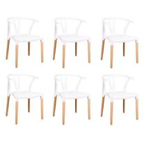Conjunto 6 Cadeiras Polipropileno Wishbone Yescasa Branco