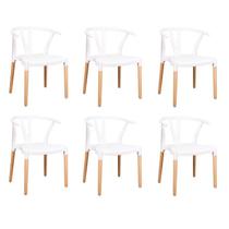 Conjunto 6 Cadeiras Polipropileno Wishbone Yescasa