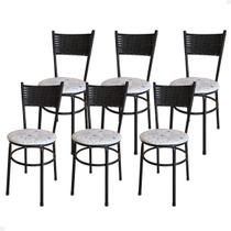 Conjunto 6 Cadeiras Pretas Para Cozinha Viena - Laumar