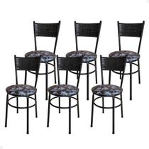 Conjunto 6 Cadeiras Pretas Para Cozinha Viena