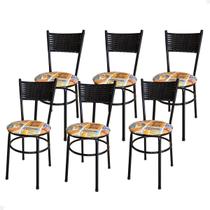 Conjunto 6 Cadeiras Pretas Para Cozinha Viena