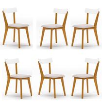 Conjunto 6 Cadeiras Rafa Yescasa Nozes/Branco