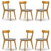 Conjunto 6 Cadeiras Rafa Yescasa Nozes/Cinza