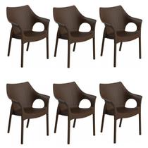 Conjunto 6 Cadeiras Relic Marrom Conjunto 6 Cadeiras Relic Marrom