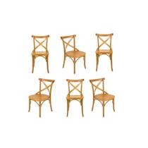 Conjunto 6 Cadeiras X Texas Tauarí Maciça Nozes
