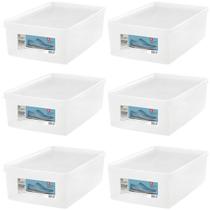 Conjunto 6 Caixas para Calçados 38 ao 46 com Tampa Ventilável Organizadoras de Closets Armários