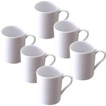 Conjunto 6 Caneca Melamina Branca 300ml Jogo Xicara Conjunto 6 Caneca Melamina Branca 300ml Jogo Xicara