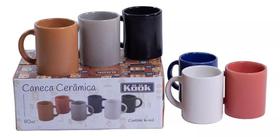 Conjunto 6 Canecas Lisas Café 80Ml Kook