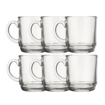 Conjunto 6 Canecas Xicara Vidro 250ML Ideal Café Chocolate Chá Conjunto 6 Canecas Xicara Vidro 250ML Ideal Café Chocolate Chá