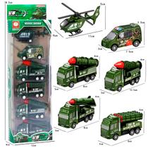 Conjunto 6 Carrinho E Helicóptero Miniaturas - Cor:verde