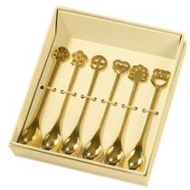 Conjunto 6 Colheres Café Chá Banhado Ouro 24kl Kiss Bugatti