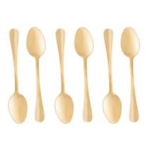 Conjunto 6 colheres de chá inox dourada com 6 peças positano 12cm lyor - colher cha café pequena