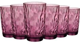 Conjunto 6 Copo Alto Bormioli Rocco Diamond 470 Ml Roxo