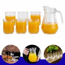 Conjunto 6 Copos 200ml Com Jarra 1,4 Litros Vidro Agua Suco